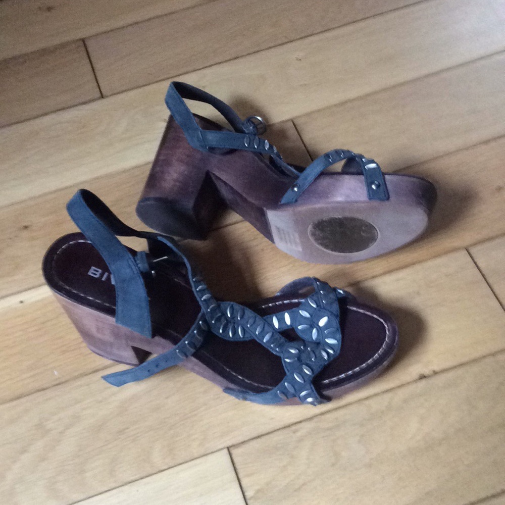 Biviel black sandals with silver studs size 9